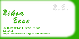 miksa bese business card